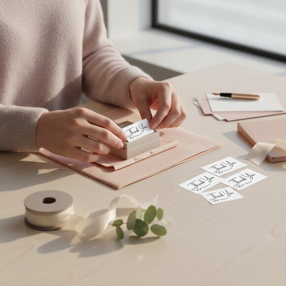 100 Thank You Stickers, Rectangle 2.25"x1.75" - Picture 2 of 2